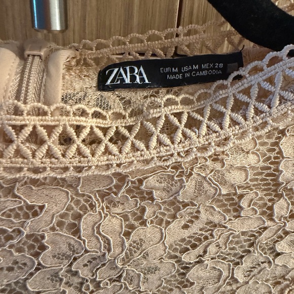 Zara Tops - Zara Women's Beige Lace Top